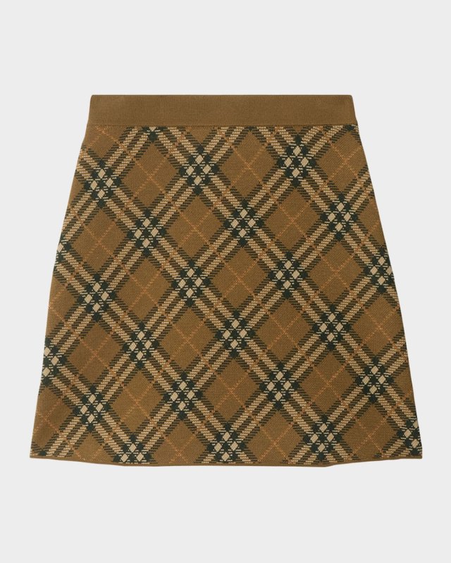 Check Knit Mini Skirt